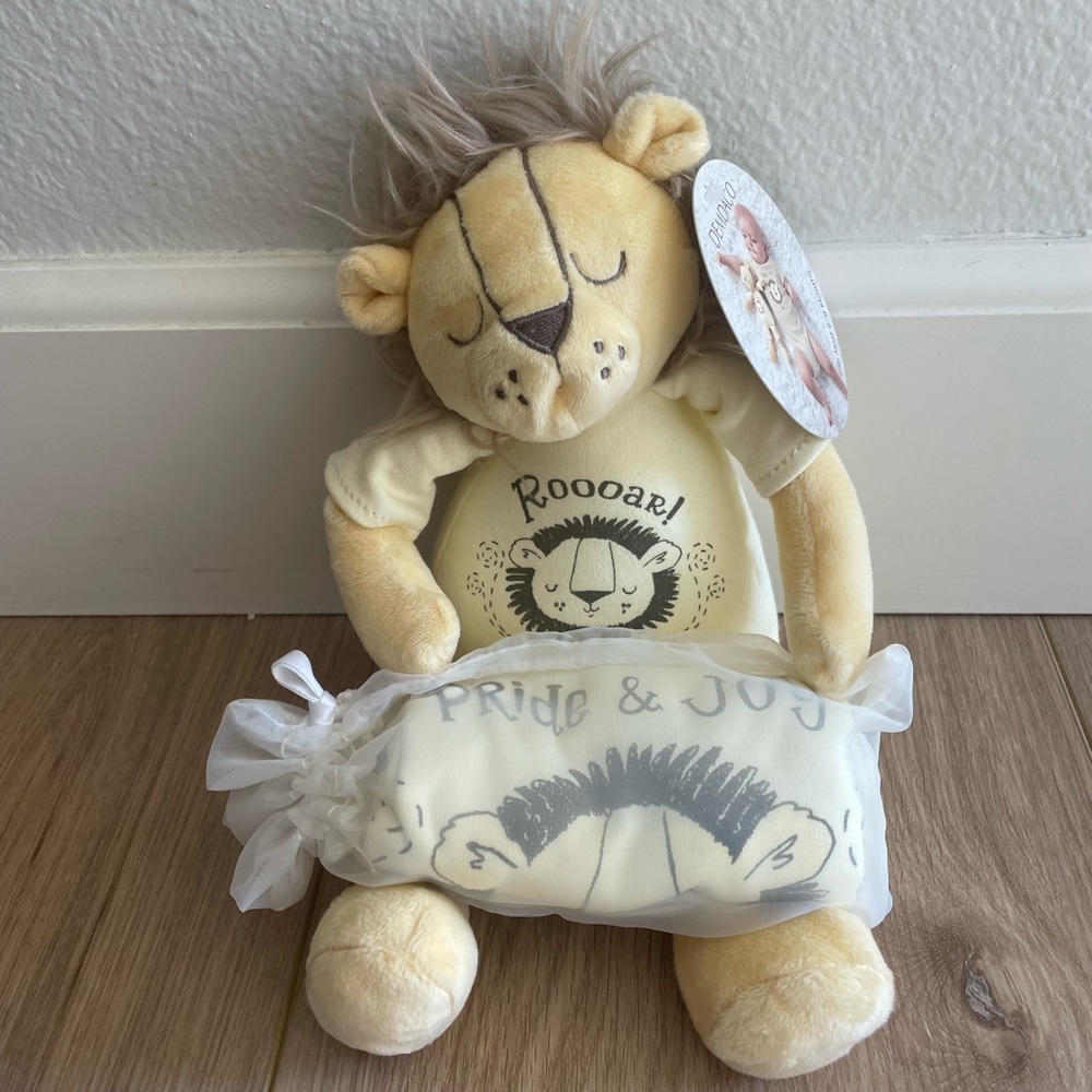 Lion stuffed toy and baby onesie set
